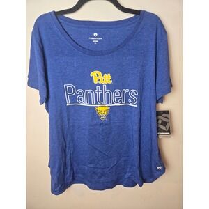 Colosseum Womens Pitt Panthers Royal Blue T Shirt Size XL‎